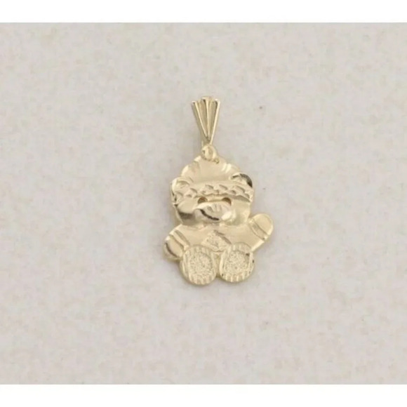 Pendant Only 14k Yellow Gold Winter Teddy Bear Pendant - Picture 1 of 5